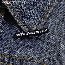 Brooches Rory's Going To Yale Brooch Enamel Pins Funny Cute Phrase Badge Decorative Backpack Lapel Jewellery Gift For Friends