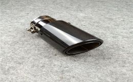 1 PCS IN 63MM Akrapovic Car Exhaust Pipes Glossy Carbon Fibre Stainless Steel Tips Muffler End Pipe2345821