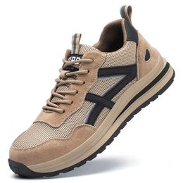 Safety Work Shoes Steel Head Antismash Construction Indestructible Nonslip Sneakers Breathable Footwear 240419