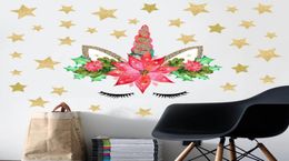 Kids Cartoon unicorn wall stickers home decor Art wall sticker Children animal waterproof Decal Wallpaper girls Bedroom Decoration1844103