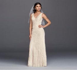 2021Flower Lace VNeck Wedding Dress with Empire Waist Custom Made Sexy Backless Floor Length Bridal Gowns KP37838074727