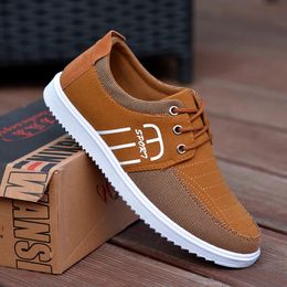 Mens Brand Canvas Shoes Lightweight Sneakers Autumn Men Breathable Vulcanised Shoe Lace Up Work Footwear Man Drive 240429