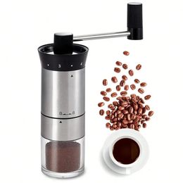 Leeseph Manual Coffee Bean Grinder Stainless Steel Versatile Adjustable Hand Crank Mill coffee for Camping Travel 240423