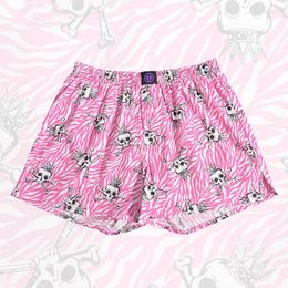 Underpants Pure Cotton Panties Pink Skull For Men And Women Pattern Comfortable Breathable Shorts Home Leisure