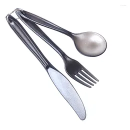 Dinnerware Sets Portable Set Knife Fork Spoon 3 In 1 Cutlery Outdoors Travel Picnic Tableware Eco-friendly PC Camping