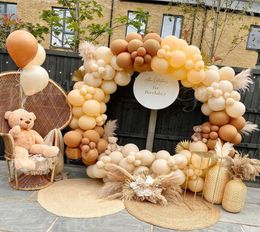 Coffee Balloon Garland Arch Kit 1st Birthday Party Decorations Kids Latex Baloon Baby Shower Teddy Bear Theme Ballon Y09299872199