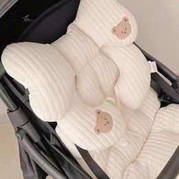 Stroller Parts Korean Style Baby Cushion Seat Bear Embroidery Trolley Mattress Liner Pram Pushchair Car Mat