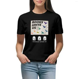 Women's Polos Books Unite Us Censorship Divides T-shirt Shirts Graphic Tees Animal Print Shirt For Girls Summer Blouses 2024