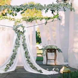 Decorative Flowers Simulation Rattan: 2-meter Green Plant Vine With Money Leaves Eucalyptus Wedding Party Background Decoration"