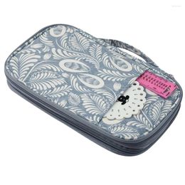 Storage Bags Empty Knitting Needles Case With Extra Large Perforation Bag 2 Layer Portable Zipper