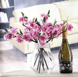 Twig sakura simulation flower double sakura short branch bottle flower home decoration table face flower fake wedding manufacturer1612595