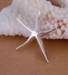 New arrival Fashion Jewelry 925 Sterling Silver Necklaces Charms Pendant Big Starfish Pendant 20PCSLot 4543764