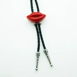 Chains 1pcs Western Cowboy Style Red Lips Bolo Tie Personalised Necklace Jewellery Gift For Men And Women