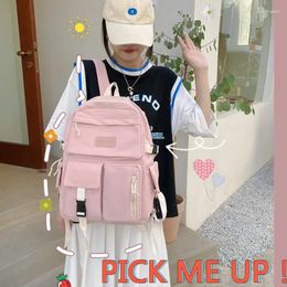 School Bags Girls Canvas Black Backpack Light Simple Travel Back Pack Student Bag Zipper