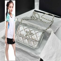 Kids Bags Luxury Brand CC Bag Designer Classic Mini Flap Vanity Cosmetic Case Bags Star Rhinestone SNAP Silver Metal Hardware Matelasse Chain Crossbody Waist Chest C