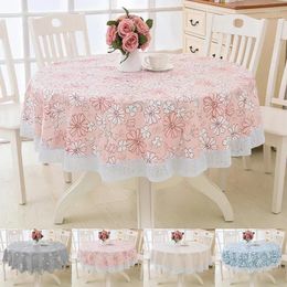 Table Cloth 1PC Round Environmental Protection Plush Plastic Tablecloth PVC Waterproof Oil Proof And Washable