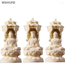 Decorative Figurines 1PCS Resin Buddha Statue Ornaments Home Decoration Buddhist Hall Utensils Pray For Auspiciousness Ensuring Safety