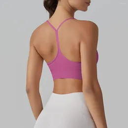Women's Tanks Women Sport Bra Fitness Top Yoga Underwear Sexy Y-back Running Gym Crop Push Up Sports