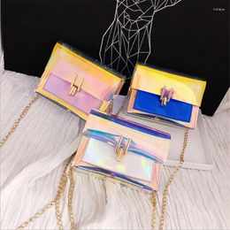 Bag Women Casual Transparent Clear PVC Jelly Small Tote Messenger Bags Laser Holographic Shoulder Female Lady 2024