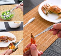 Stainless Steel Lobster Crab Spoons Tools Seafood Picks Lobsters Fruit Needle Forks Spoon Creative Seafood Restaurant Accessory9244620