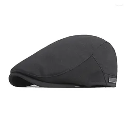 Berets Summer Beret Hat Men Women Breathable Forward For Male Flat Peaked Cap Driver Cabbie Painter Visor Adjustable