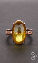Rose Gold Natural Citrine Gemstone Ring for Women in 925 Sterling Silver Yellow Citrine Ring Wedding Engagement Size 5127349649
