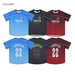 Men's T-Shirts Trapstar Mesh Football Jersey Blue Black Red Men Sportswear T-shirt Designer Fashion Clothing 546456