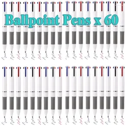 60Pcs Ballpoint Pen 3 Colors Ink Black Blue Red Ball Pens For Writing Kids Students Gift Stationery