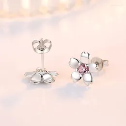 Dangle Earrings Fashion Ten Mile Peach Blossom Sweet Pink Zircon Cherry Cute Girl Festival Party Accessories Gift
