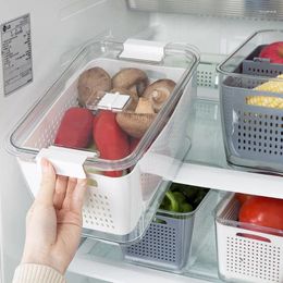 Storage Bottles Refrigerator Organisation Box Food Preservation Sealed Basket Washing Vegetables Draining Kitchen Home Accessories