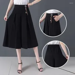 Skirts Women's Chiffon 2024 Summer Fashion Wide Leg Pants Female High Waist Plus Size S-6XL