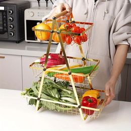 Kitchen Storage Nordic Creative Fruit Basket Multi-layer Snack Rack Household Vegetable Decoration Shelf Living Room Ki