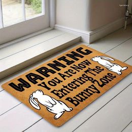 Carpets Easter Welcome Door Mat Tail Spring Floor Rugs Warning You Are Now Entering The Zone Indoor Outdoor Front Porch Mats