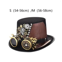 Berets Steampunk Top Hat Halloween Costume Western Vintage Accessories Set For Party Dress Up