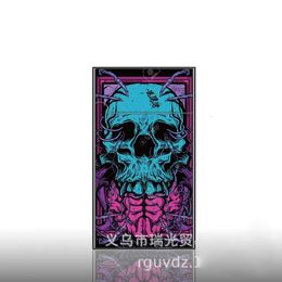 Butane Without Gas Windproof Lighter Skull Green Flame Double-Sided Customization Metal Lighter