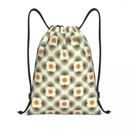 Shopping Bags Striped Petal Orange Orla Kiely Print Drawstring Backpack Women Men Lightweight Gym Sports Sackpack Sacks For Travelling