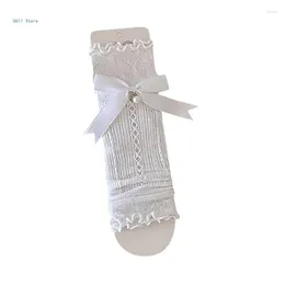 Women Socks Women's Ruffle Lace Leg Warmer Summers Sheer Sleeves Oversleeve Sweet Ballets Bows Cover Boot Streetwears