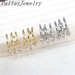 Stud Earrings 10Pairs Luxury Cubic Zircon Pendant For Women Gold Silver Colour Plated Earring Jewellery Birthday Gift