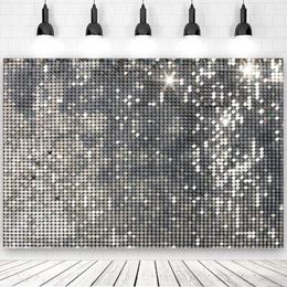 Party Decoration 1PC 1.5 1M Flash Silver Disco Background Halo Wedding Birthday Cake Table Banner