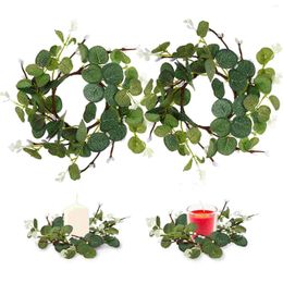 Decorative Flowers 2 Pcs Ring Eucalyptus Wreath Christmas Small Wreaths For Indoor Garland Farmhouse Wall Decor