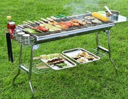 High Quality BBQ Charcoal Grill Portable Foldable Stainless Steel Barbecue Stove Shelf for Outdoor Garden Family Party9326526