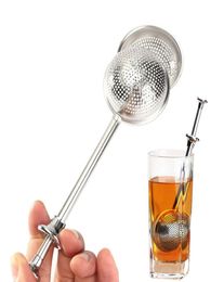 Flexible tea infuser with handle spoon SS304 Ball filter Stainless steel strainer SS mesh bag flower stir kitchen tools2354823