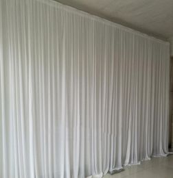 48M Pure White Fabric Backdrop Drapes Curtains Wedding Ceremony Event Party Stage Background For Wedding Decoration3141023