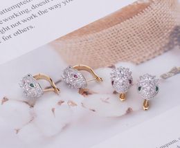 Fashion Lady Brass 18K Gold Micro Inlay Zircon Double Color Serpent Engagement Wedding 925 Silver Needle Stud Hoop Earrin5959203