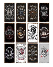 2021 New Motorcycle Skull Wolf Signs Plaques Pub Club Wall Decoration Vintage Metal Tin Sign Home Garage Decor Art Postersa8517591