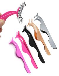 Tamax NA013 1pc False Eyelash Tweezers Fake Eye Lash Applicator Eyelash Extension Curler Nipper Auxiliary Clip Clamp Makeup Forcep1400757