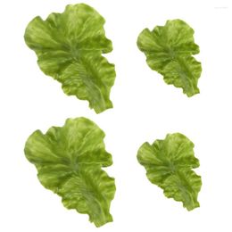 Party Decoration 4 Pcs Simulated Vegetables Props Restaurant Lettuce Leaf Artificial Decors Decorative Fake Pu Realistic Adorn