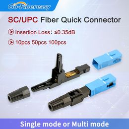 FTTH SC/UPC Fibre Optic Quick Connector Single Mode Fibre Optical Adapter Field-Installable Connector for 2.0/3.0mm Drop Cable