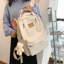 School Bags Winter Multifunction Double Zipper Women Backpack Teenager Girls Laptop Student Shoulder Bag Korean Style