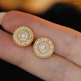 Stud Earrings 2024 Round Shaped For Women Simple Versatile Ear Accessories Daily Wear Temperament Female Jewellery Fancy Gift